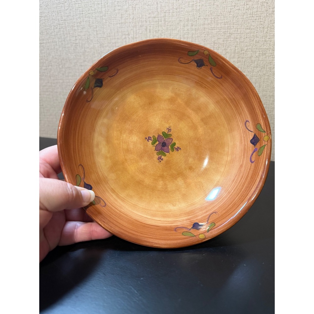 Sango Tuscan Gardens Pasta Bowls Set of 2 Sue Zipkin 3076 Orange Green China